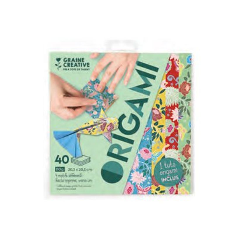 3532432390819-Graine Creative Origami - Pochette 40 feuilles - Carpe Koï - couleurs vives-P_405259244_1-0