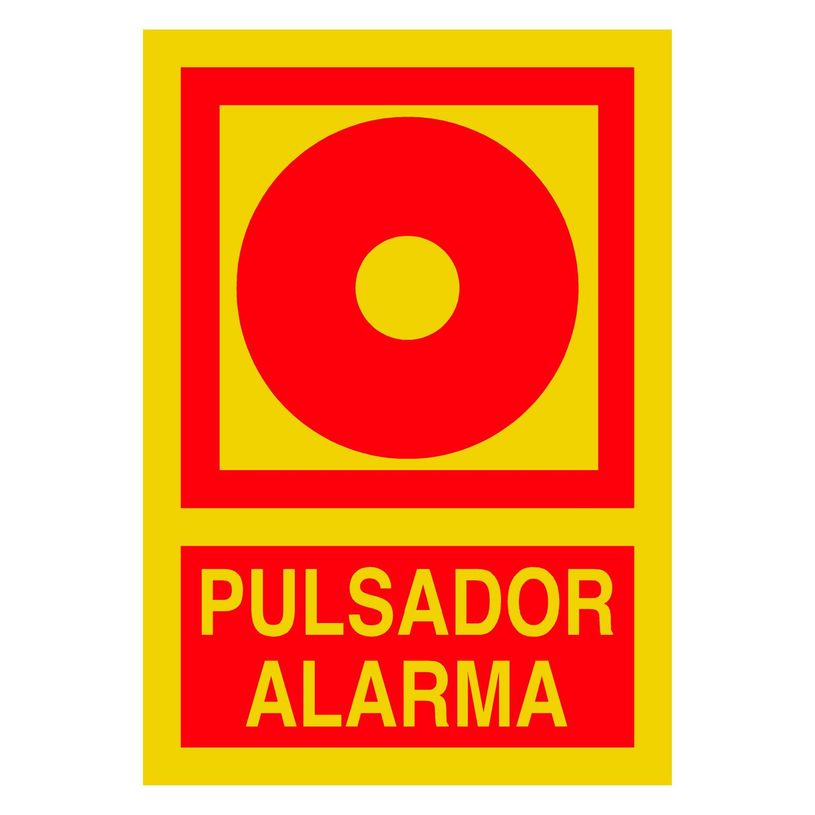 8435080956169-Rotulauto - Signe - bouton d'alarme - rectangulaire - 210 x 297 mm - PVC - RAL 3001-P_500647_1-0