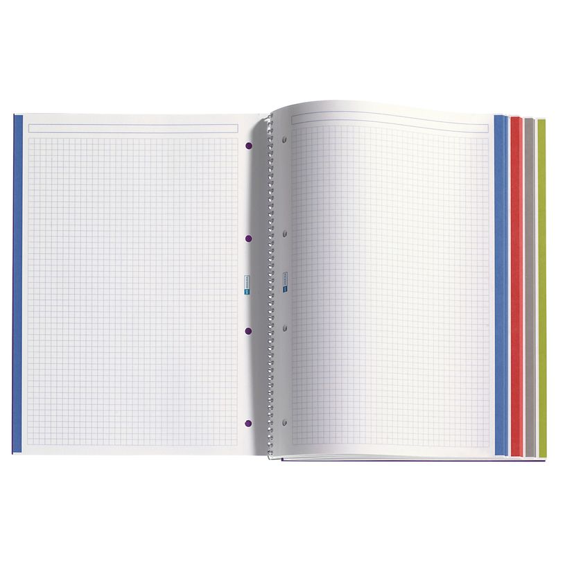 8422593471388-THE ORIGINAL NOTEBOOK, couverture souple, A4, quadrillage 5x5 mm, 140 feuilles de 4 couleurs, Miquelriu--2