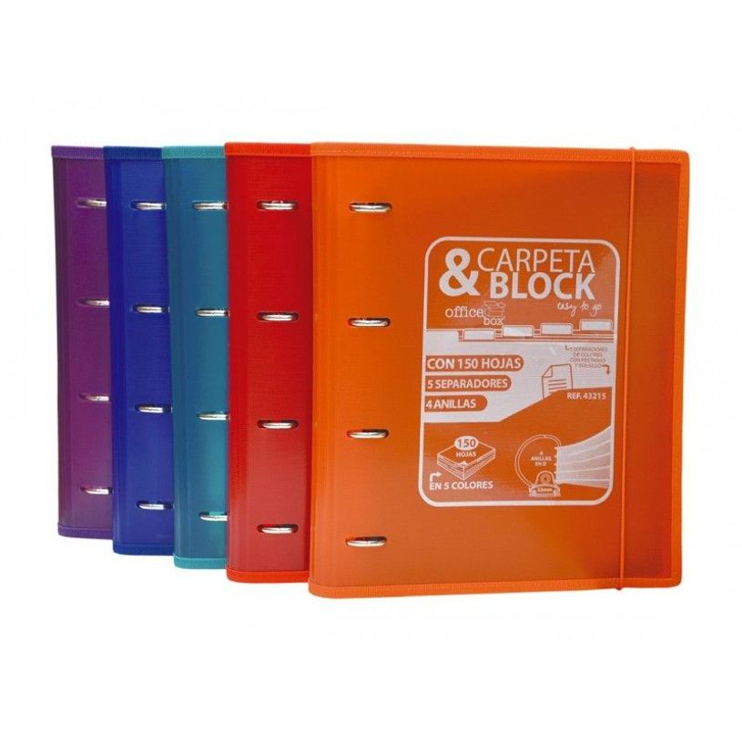 8435258432150-Fraga Import Office Box - Classeur à anneaux - 5 positions - largeur de dos : 60 mm - pour A4 - à onglets - cou-P_563812_3-0