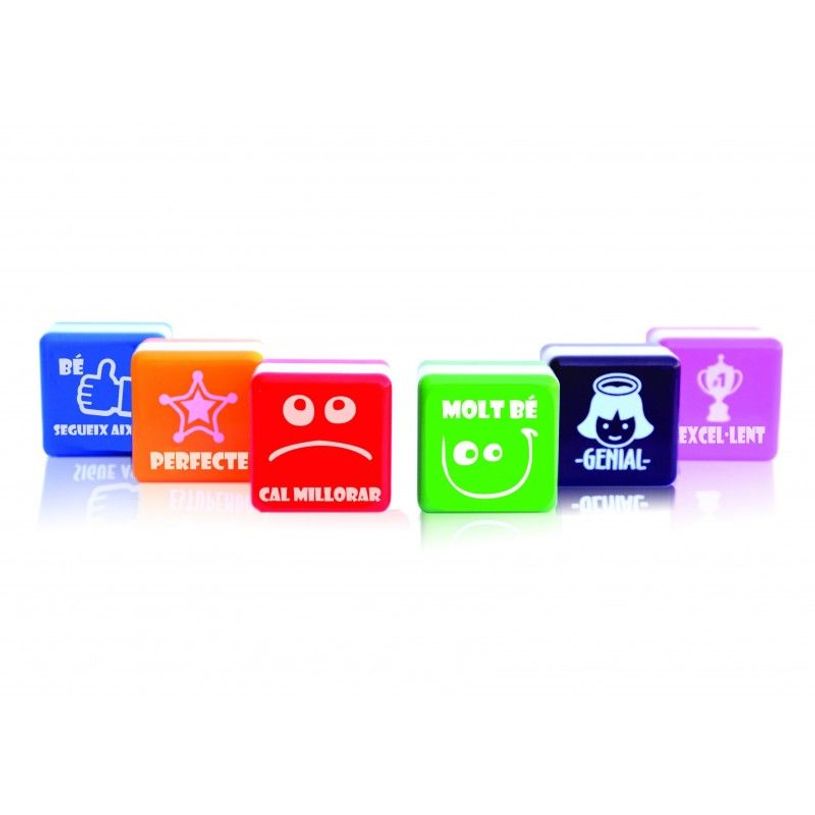 8435258006122-Office Box Catalan / Valencian Teacher - Tampon - pré-encré - rouge, bleu, vert, orange, rose, pourpre - texte fixe, fenêtre d'ima-P_577364_1-0