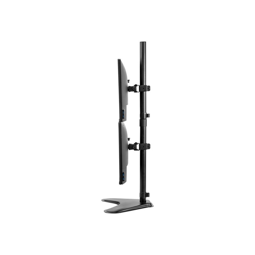 0043859728060-Fellowes Professional Series Free-standing Dual Stacking Monitor Arm - Pied - pour 2 moniteurs - acier - noir - Taille d'-P_604650_3-1