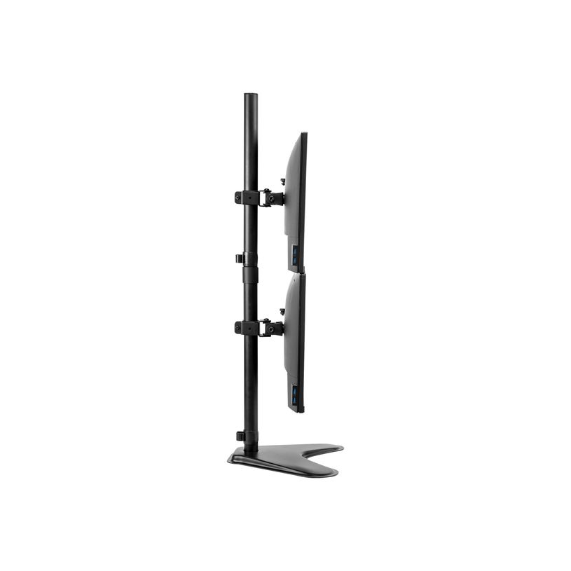 0043859728060-Fellowes Professional Series Free-standing Dual Stacking Monitor Arm - Pied - pour 2 moniteurs - acier - noir - Taille d'-P_604650_4-2