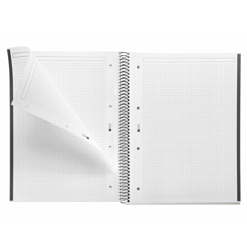 8422593460450-Notebook Emotions, couverture rigide, A4, quadrillage 5x5 mm, 80 feuilles de 1 couleur, Miquelrius, Noi--3