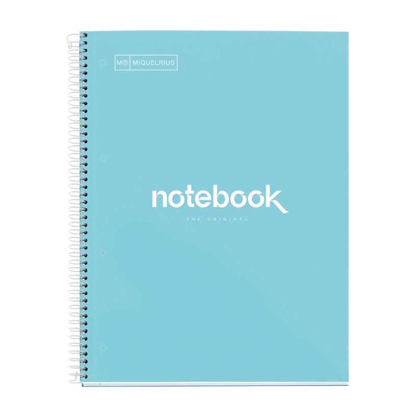 8422593460474-Notebook Emotions, couverture rigide, A4, quadrillage 5x5 mm, 80 feuilles de 1 couleur, Miquelrius, Ble--0