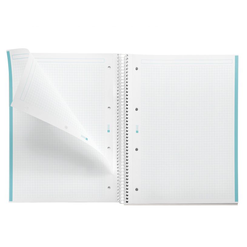 8422593460474-Notebook Emotions, couverture rigide, A4, quadrillage 5x5 mm, 80 feuilles de 1 couleur, Miquelrius, Ble--2