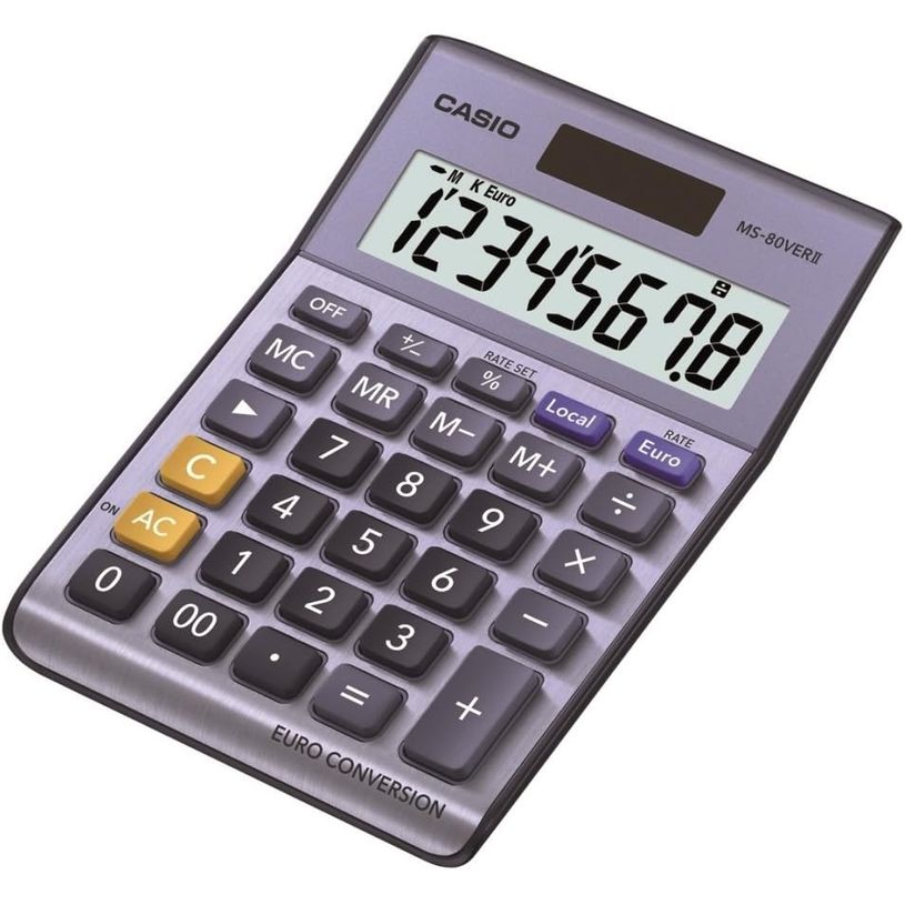 4549526605000-Casio MS-80 VER II - Calculatrice de bureau - 8 chiffres - panneau solaire, pile - noir-P_618988_1-0