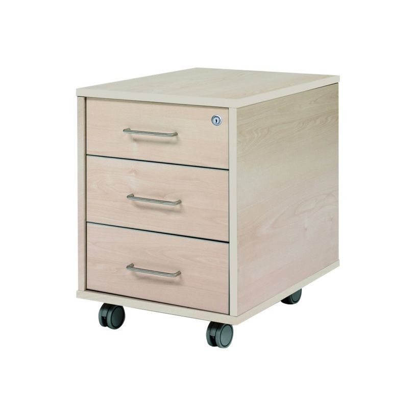 8427951999399-rocada - Socle - mobile - 3 tiroirs - mélamine - blanc, aluminium-P_622171_1-0