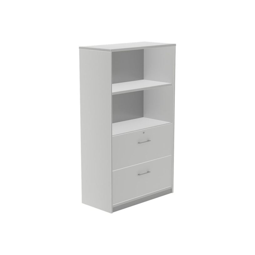 8427951996466-rocada STORE - Bibliothèque - 2 tiroirs - mélamine - gris, aluminium-P_622444_1-0