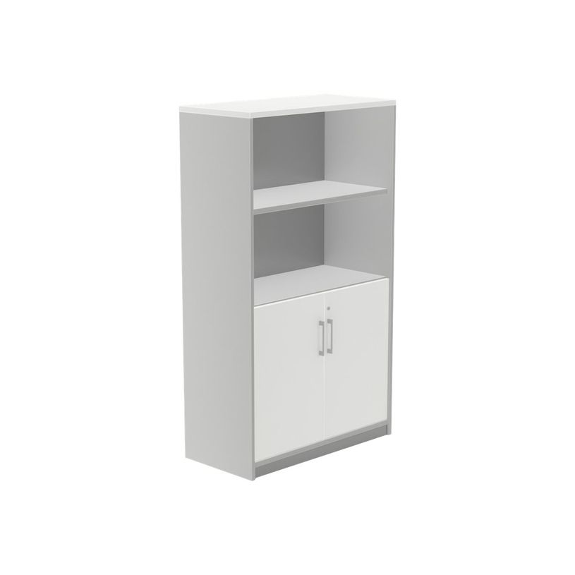 8427951996565-rocada STORE - Bibliothèque - 3 étagères - 2 portes - mélamine - blanc, aluminium-P_622461_1-0