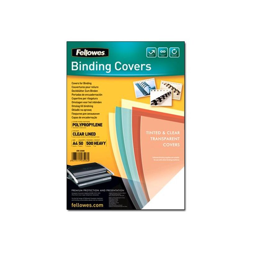 0077511535062-Fellowes - A4 (210 x 297 mm) - 500 microns - transparent - 50 unités couverture à reliure p-P_647608_1-0