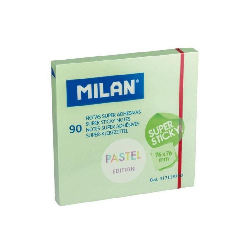 8411574089926-Milan Pastel - Notes repositionnables - 76 x 76 mm - 90 feuilles - vert pastel-P_669848_2-0