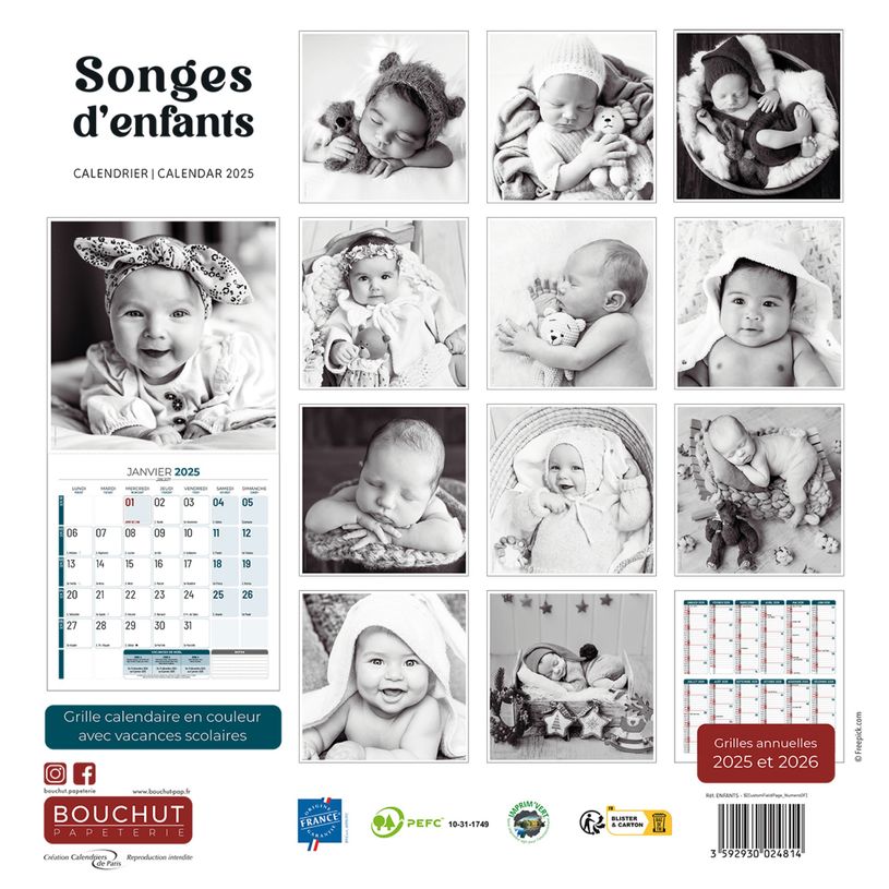 3592930027105-Calendrier illustré BOUCHUT 30 x 30 cm BABY LOVE 70 %-P_77032696_15-2