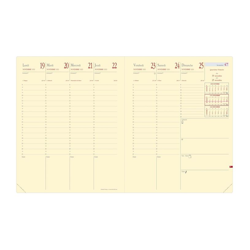 3371010138494-Agenda Soho President Prestige - 1 semaine sur 2 pages - 21 x 27 cm - noir - Quo Vadis--1