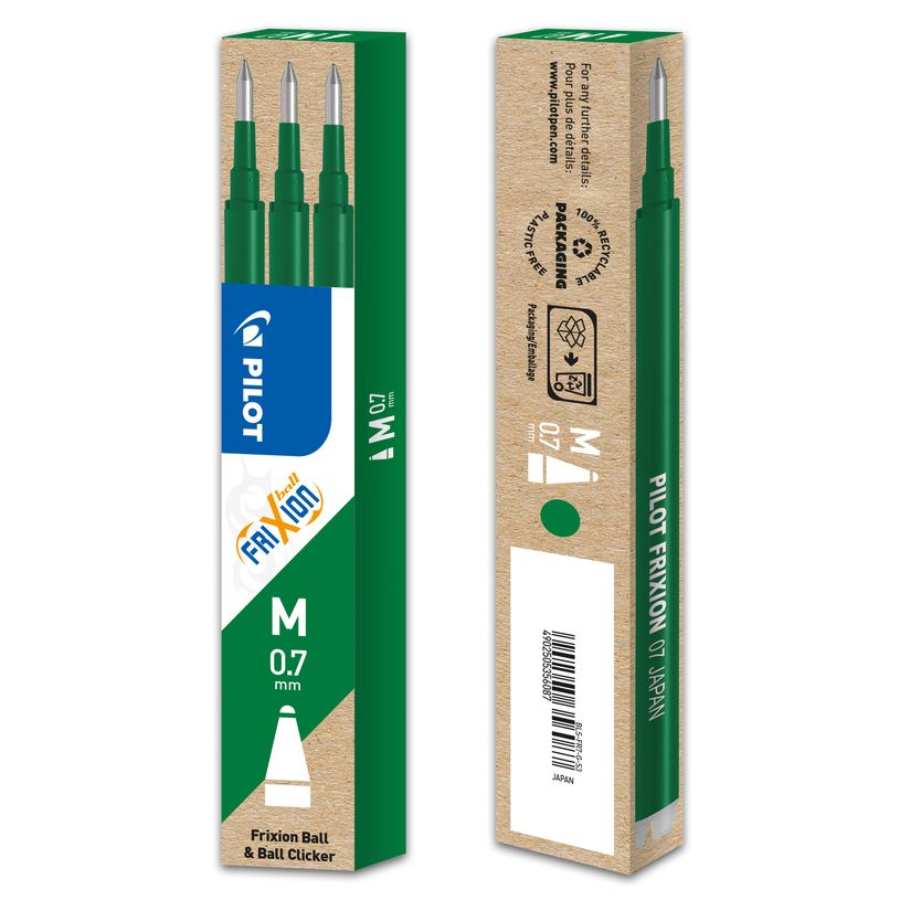 4902505356087-Pilot Frixion Ball - 3 Recharges pour rollers effaçables - 0,7 mm - vert-P_79145024_3-1