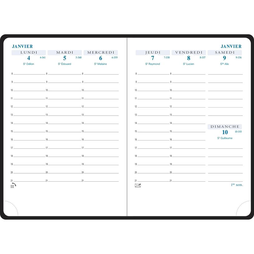 3660942016650-Agenda de poche Winner Horizons 13 - 1 semaine sur 2 pages - 9 x 13 cm - disponible dans différentes cou--3