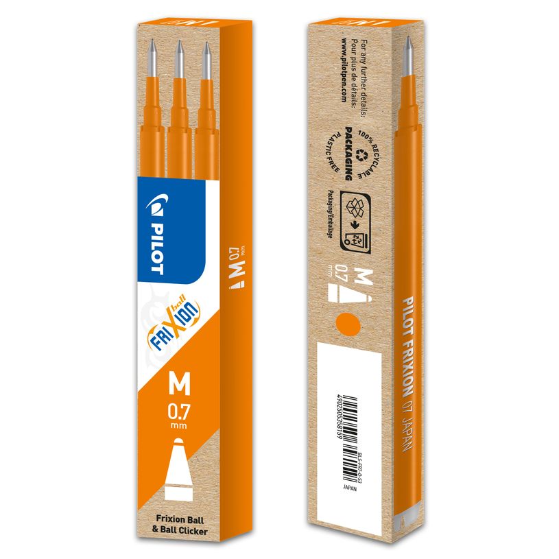 4902505358159-Pilot Frixion Ball - 3 Recharges pour rollers effaçables - 0,7 mm - orange-P_79148746_2-1