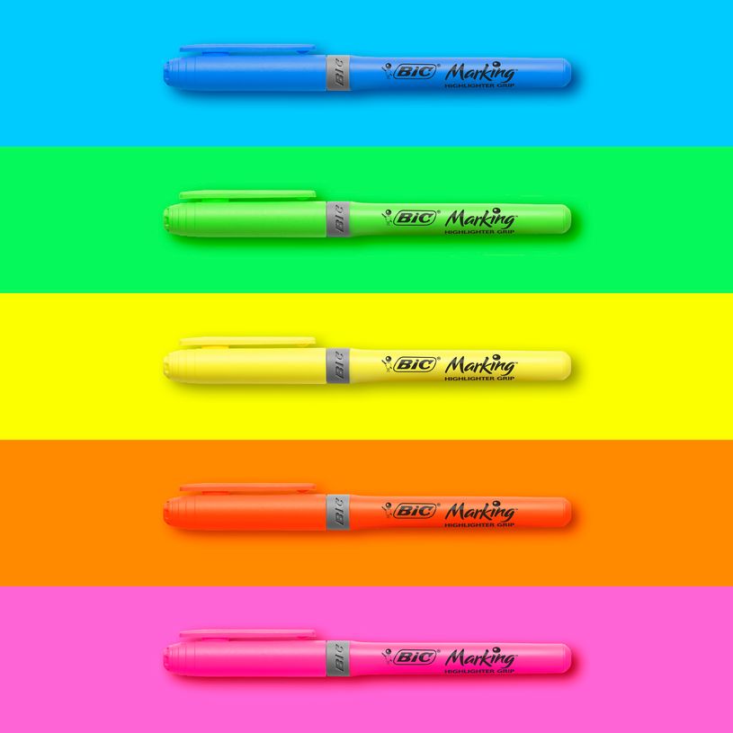 3086126633800-BIC Marking Highlighter Grip - Pack de 5 surligneurs - couleurs assorties-P_79366999_8-4