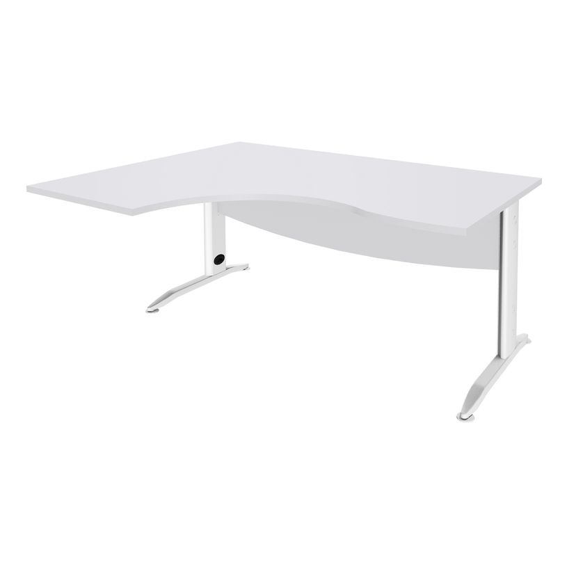 2012348121772-Bureau compact à gauche IDRA - L180 cm - Pieds blanc - plateau Blanc perle (Pieds de renfort obligato-P_79376899_1-0