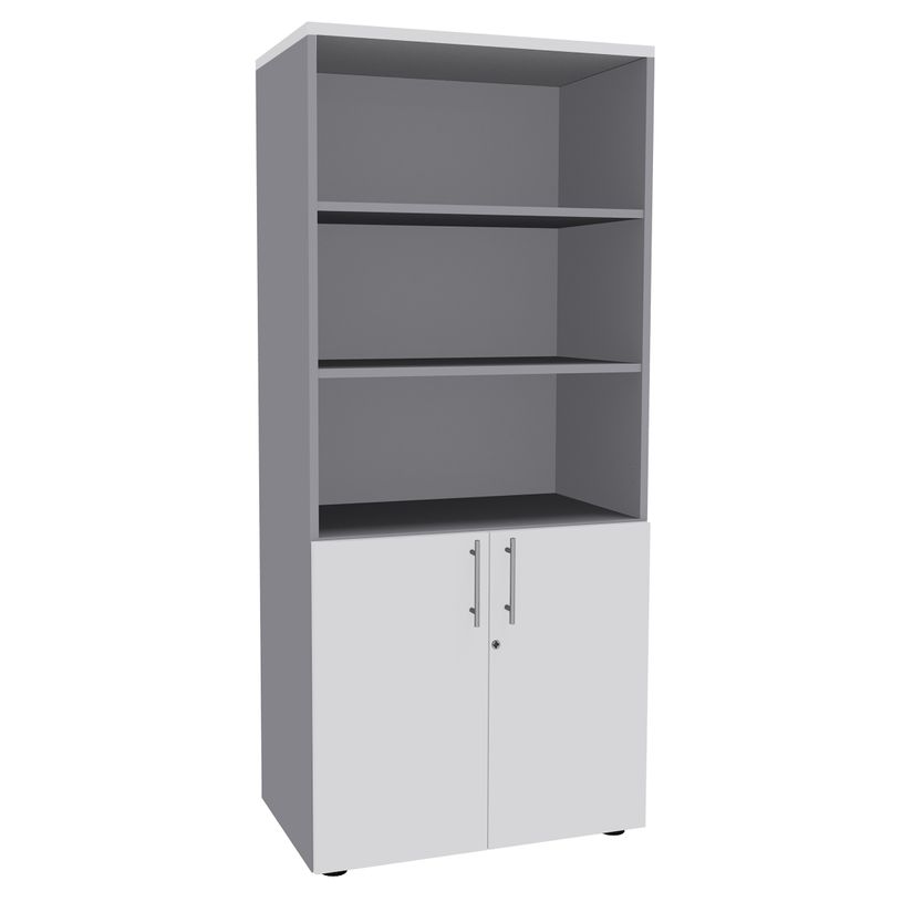 2012348123769-Bibliothèque IDRA/DUAL  avec 2 portes basses - L80 x H180 x P47 - Corps alu - Portes et de-P_79377098_1-0