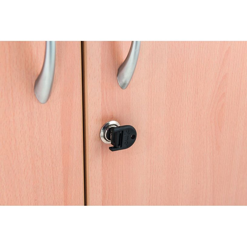 3253310174559-Armoire basse IDRA/DUAL - H72 x L80 x P47 - 2 portes - Corps blanc - Dessus et portes imita-P_79377100_3-2