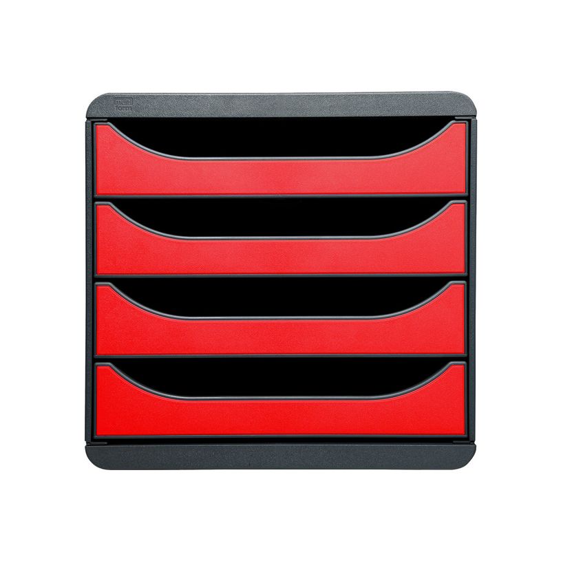 9002493423206-Exacompta BigBox - Module de classement 4 tiroirs - noir/rouge carmin-P_79381579_1-0