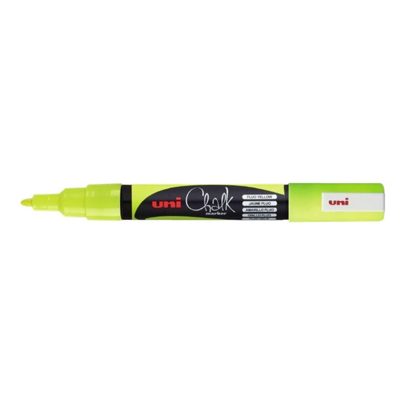 4902778175439-UNI CHALK - Marqueur craie - pointe fine conique - jaune fluo-P_79386503_1-0
