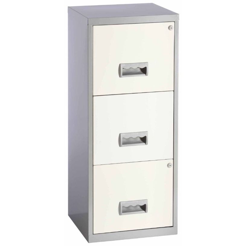 3219090954491-Classeur 3 tiroirs pour dossiers suspendus - 95,7 x 40 x 40 cm - alu/blanc-P_79401099_1-0