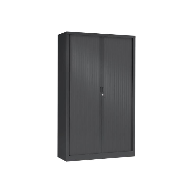 3219095800069-Armoire haute monobloc à rideaux GENERIC - 198 x 120 x 43 cm - corps et rideux anthracite-P_79401200_1-0