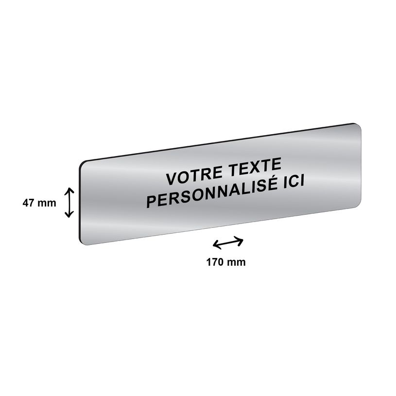 2012349936450-Plaque de porte personnalisée avec votre texte - 170 x 47 mm - argentée - adhésivée pr