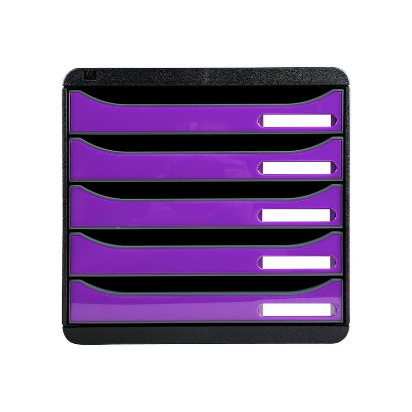 9002493423633-Exacompta BigBox Plus - Module de classement 5 tiroirs - noir/violet-P_79403135_1-0