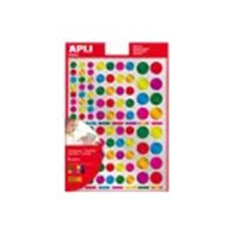 8410782135296-Apli - 6 feuilles gommettes rondes - coloris assortis métallisés-P_79405815_1-0