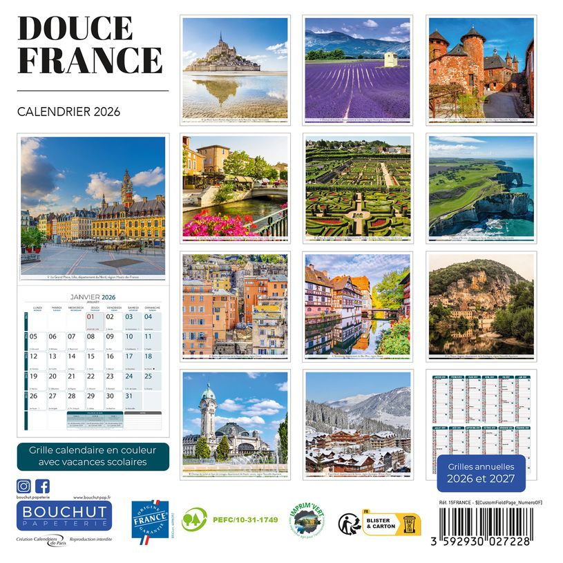 3592930027228-Calendrier illustré BOUCHUT 15 x 15 cm DOUCE FRANCE Pefc 70 %--2