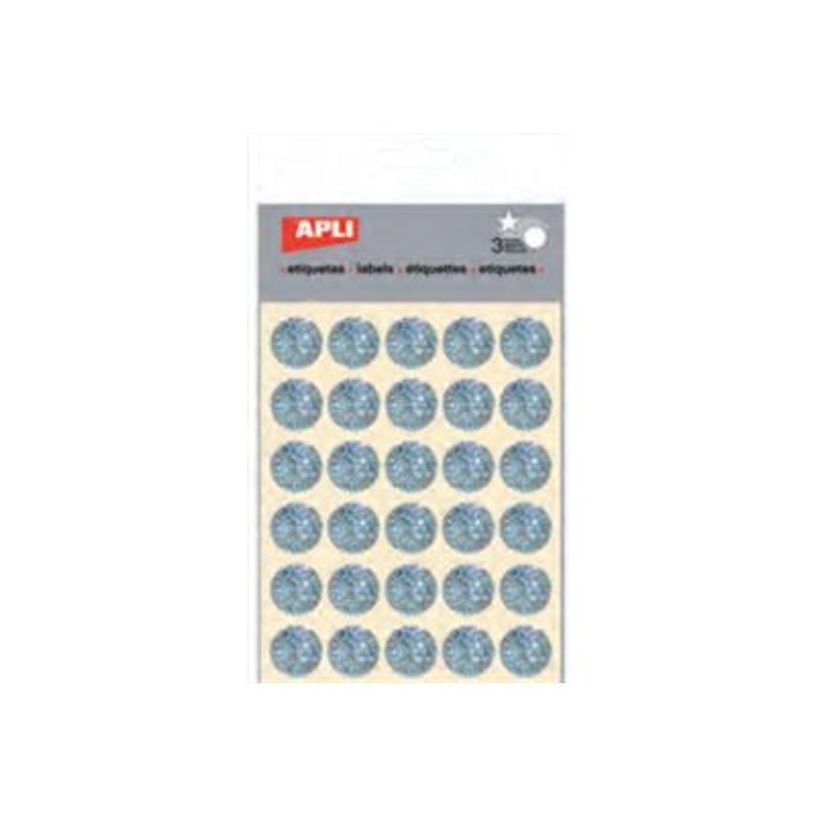 8410782118107-Apli - 3 feuilles gommettes rondes - Hologramme argenté-P_79413779_1-0
