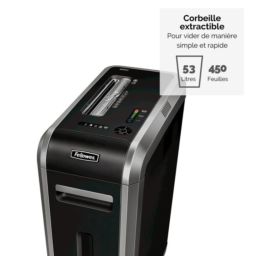 0043859628032-Fellowes Powershred 125Ci - destructeur de documents coupe croisée - 20 feuilles - Corbeille 53-P_79419175_11-4