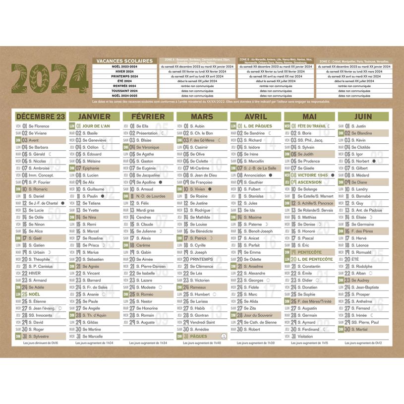 3592930026580-Bouchut Natura - Calendrier bancaire 7 mois par face - 13,3 x 17,5 cm - beige-P_79420121_1-0