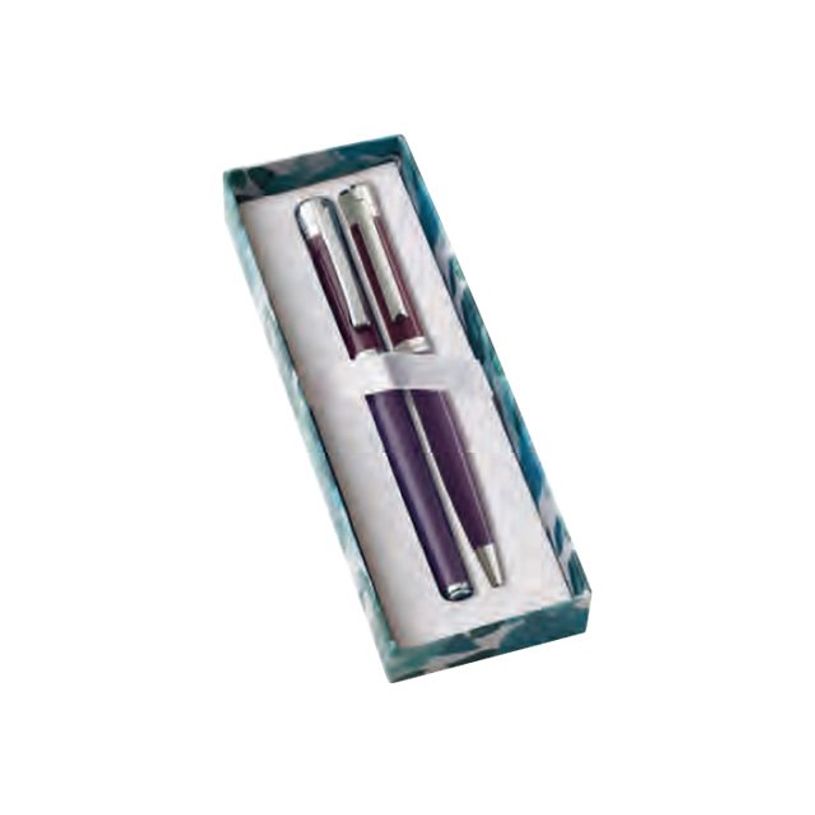 3108722573639-Oberthur Blossom - Parure stylo à bille et sylo plume bleu-P_79421378_4-0