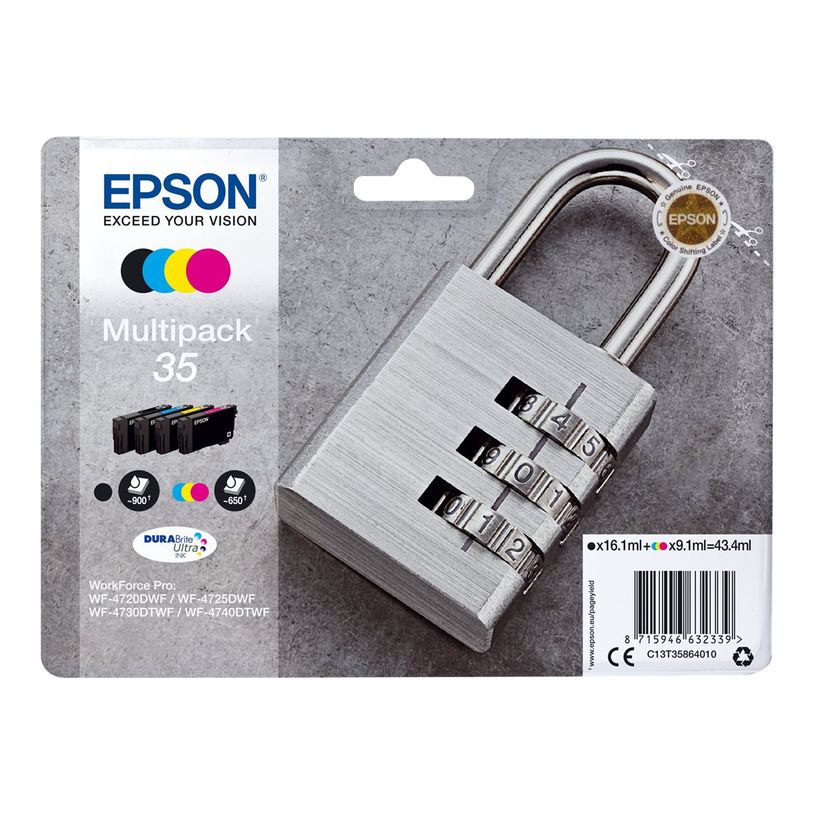 8715946632339-Epson 35 Cadenas - Pack de 4 - noir, cyan, magenta, jaune - cartouche d'encre originale-P_79422618_2-1