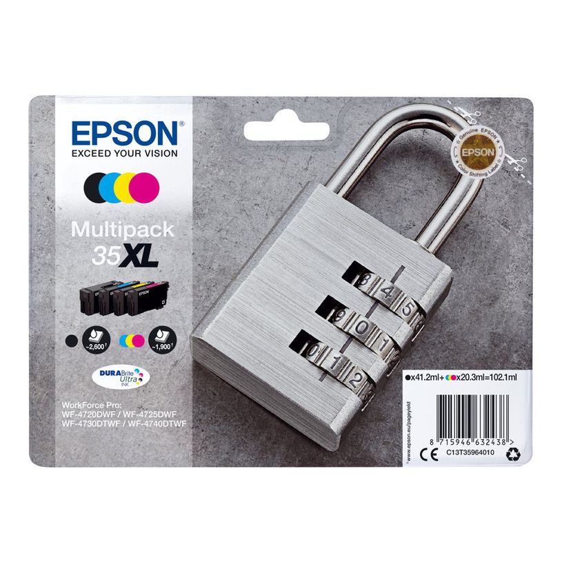 8715946632438-Epson 35XL Cadenas - Pack de 4 - noir, cyan, magenta, jaune - cartouche d'encre originale-P_79422622_2-1