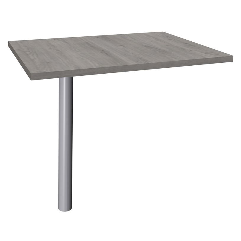 3253310161870-Extension IDRA/DUAL sur pied tube - 80 x 60 cm - Pied alu - plateau imitation Chêne gris-P_79432201_1-0