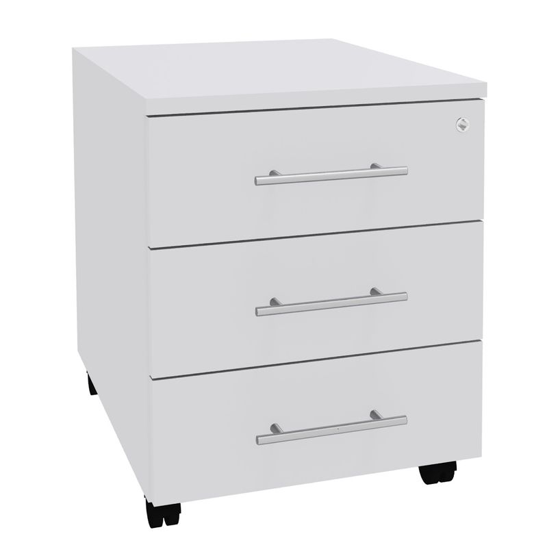 3253310145894-Caisson mobile EXPRIM/LOFTER/LEVEL - L43 x H56 x P60 cm - 3 tiroirs - Blanc perle-P_79432208_1-0