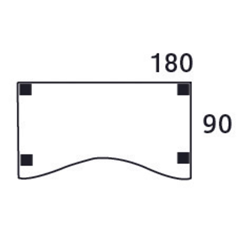 3253310165274-Bureau vague symétrique EXPRIM - L180 cm - Plateau imitation Erable - Pieds carbone-P_79432408_4-3