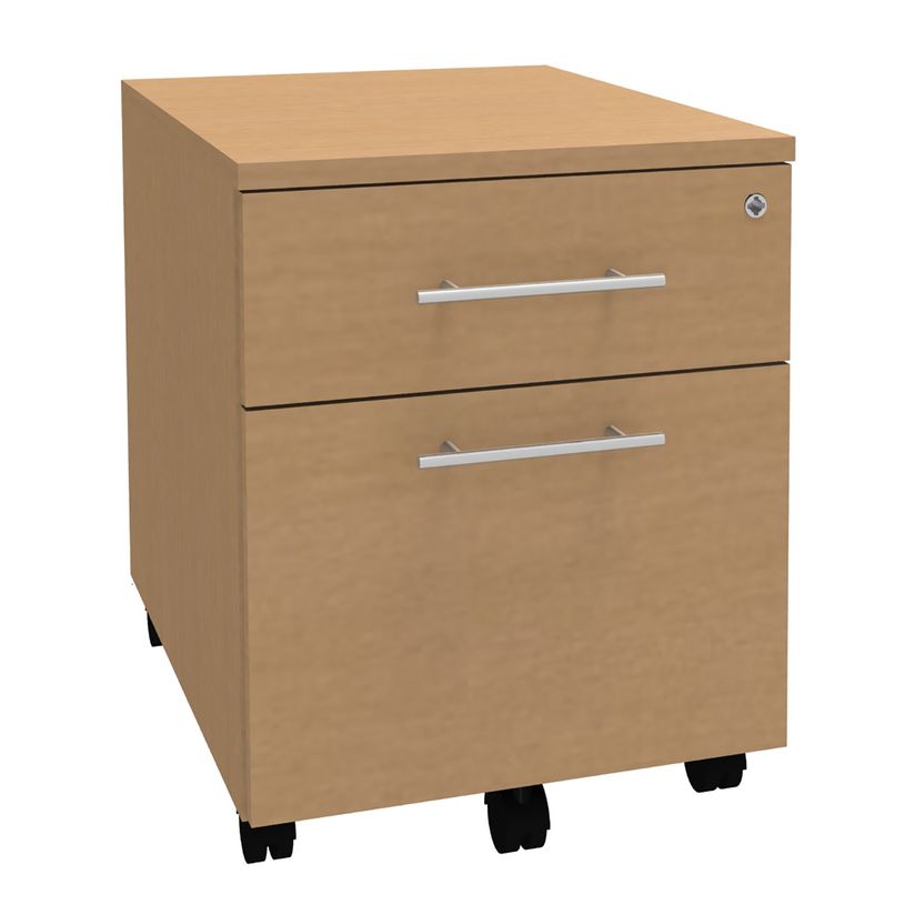 3253310165373-Caisson mobile EXPRIM/LOFTER/LEVEL - L43 x H56 x P60 cm - 2 tiroirs dont 1 DS - Imitation H-P_79432418_1-0