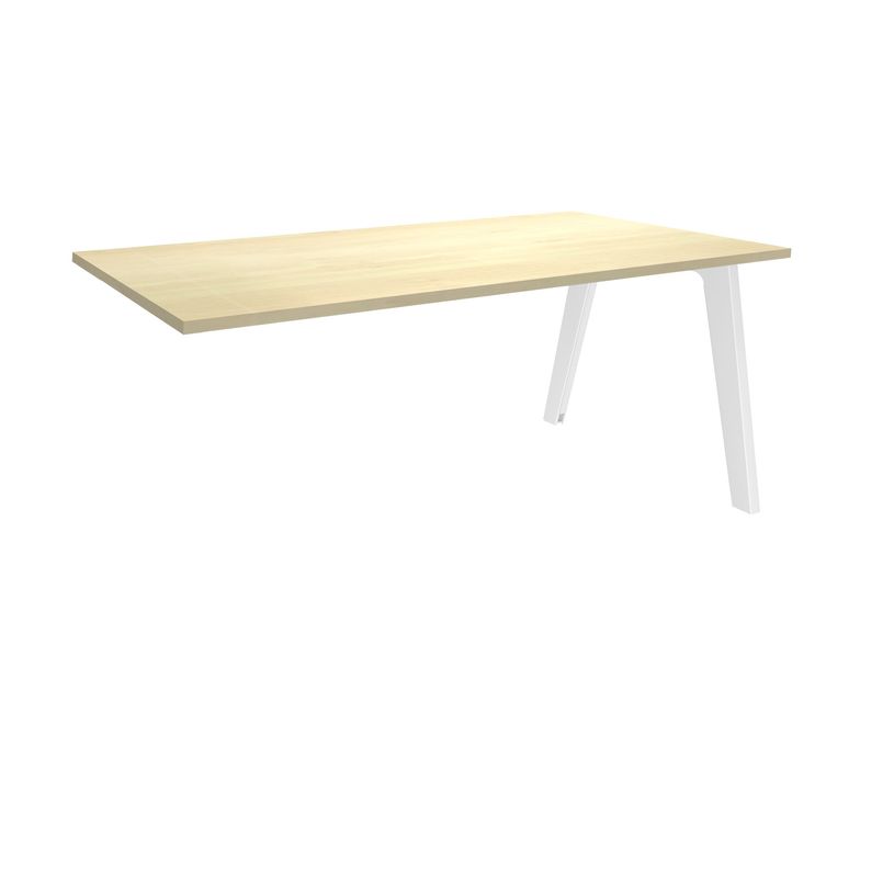 3253310162310-Bureau simple STEELY - L140 cm - Bureau suivant - Pieds blanc - plateau imitation Erable-P_79432512_1-0