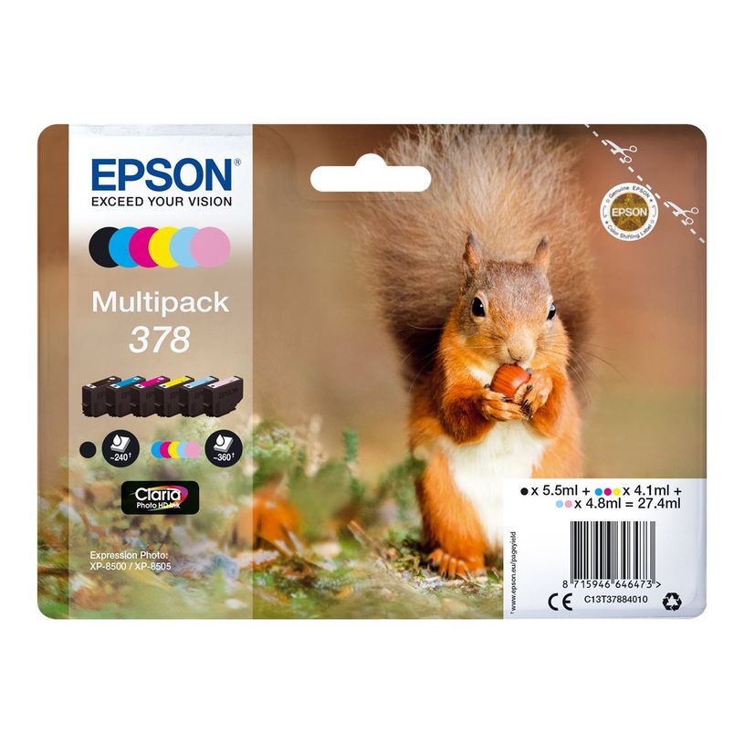 8715946646473-Epson 378 Ecureuil - pack de 6 - noir, jaune, cyan, magenta, magenta clair, cyan clair - ca-P_79434119_1-0