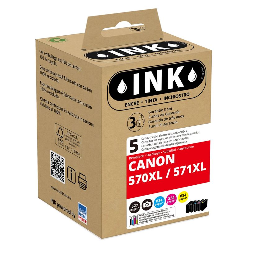8720282010925-Cartouche compatible Canon CLI-571XL/PGI-570XL - pack de 5 - noir x2, cyan, magenta, jaune -P_79434471_1-0
