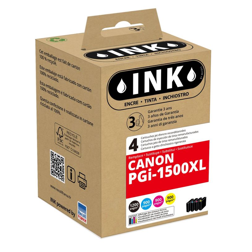 8720282008816-Cartouche compatible Canon PGI-1500XL - pack de 4 - noir, cyan, magenta, jaune - ink-P_79434472_1-0
