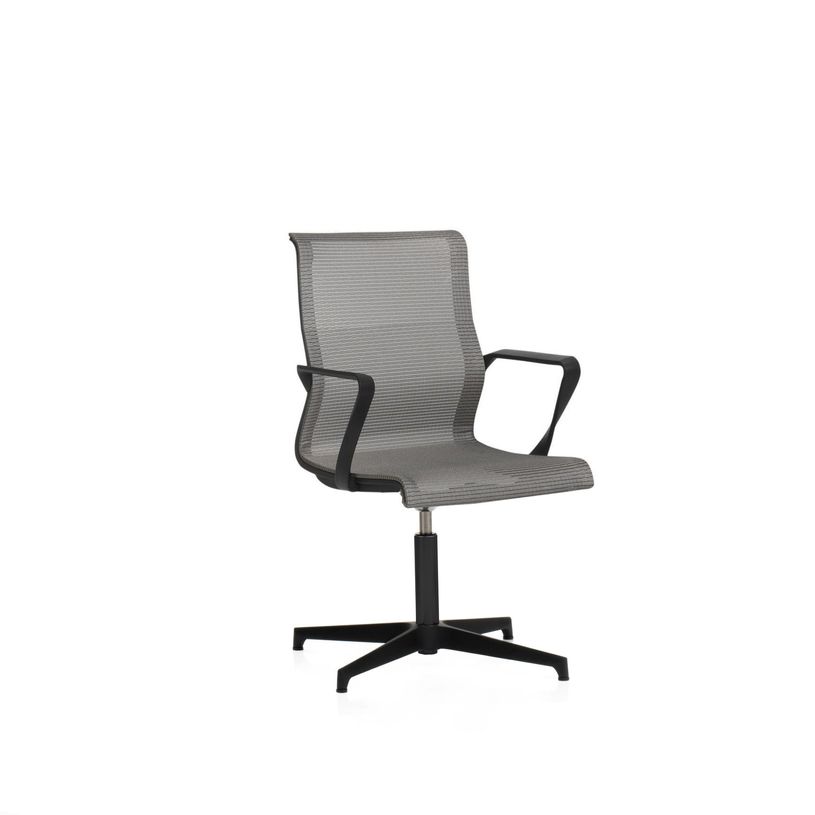 2012349447314-Chaise X-LIGHT - dossier bas - avec accoudoirs - gris et pieds aluminium noirs-P_79439450_1-0