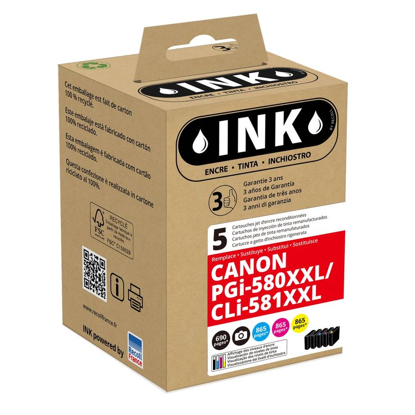 8720282008885-Cartouche compatible Canon CLI-581XXL/PGI-580XXL - pack de 5 - noir, noir photo, cyan, mage-P_79439626_1-0