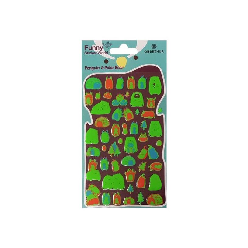3108726098107-Oberthur Funny Penguin & Polar Bear - jeu d'adhésifs de décoration-P_79439866_1-0